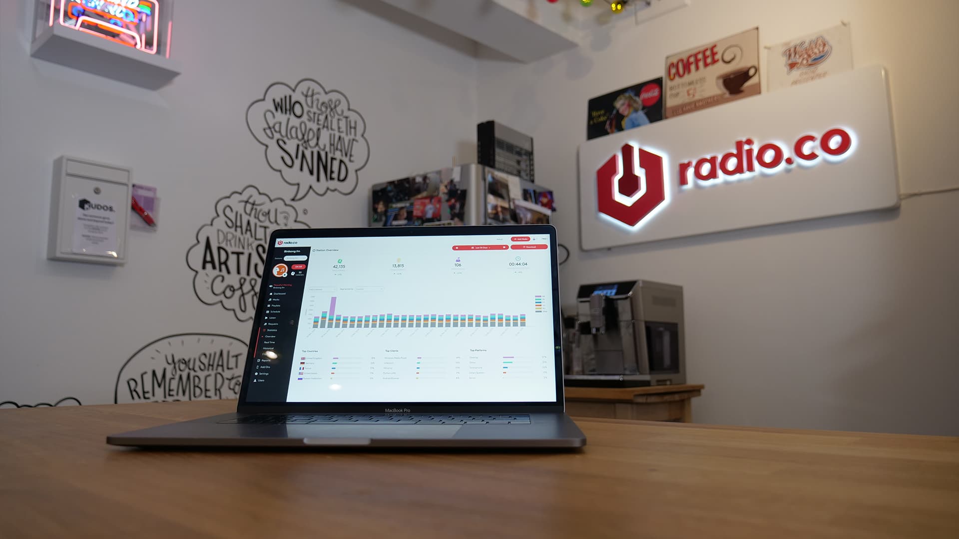Start an Internet Radio Station: Radio.co on laptop