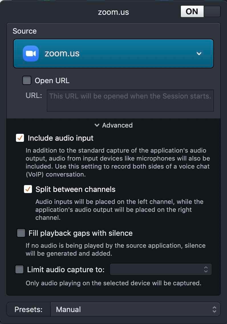 How to Broadcast Zoom Calls to your Radio Station Audio Hijack Application Settings