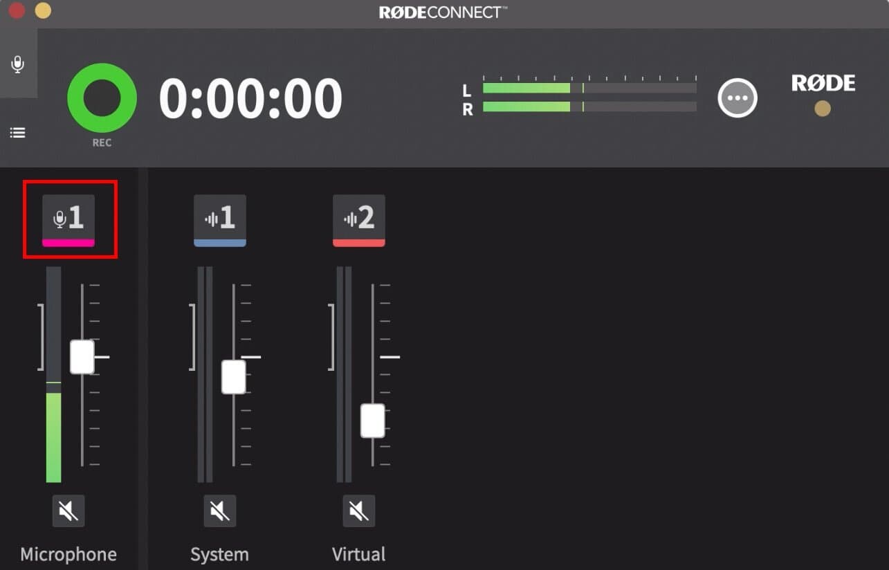 Rode Connect Setup for Radio Microphone Channel
