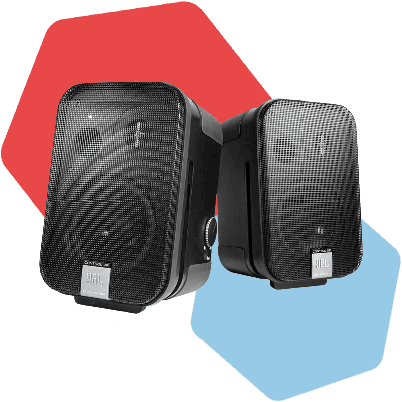 JBL Control 2P speakers.