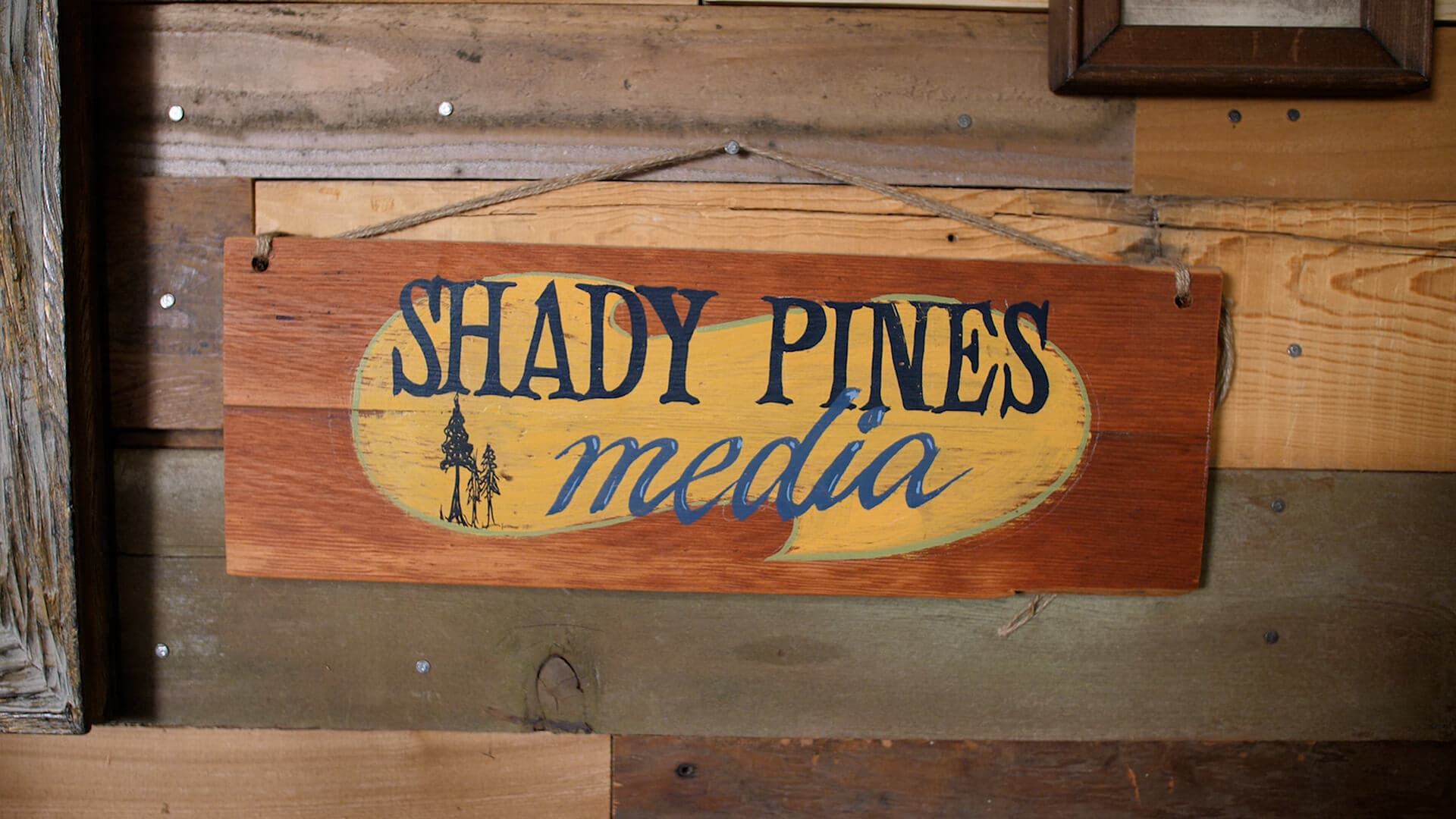 Shady Pines Media sign